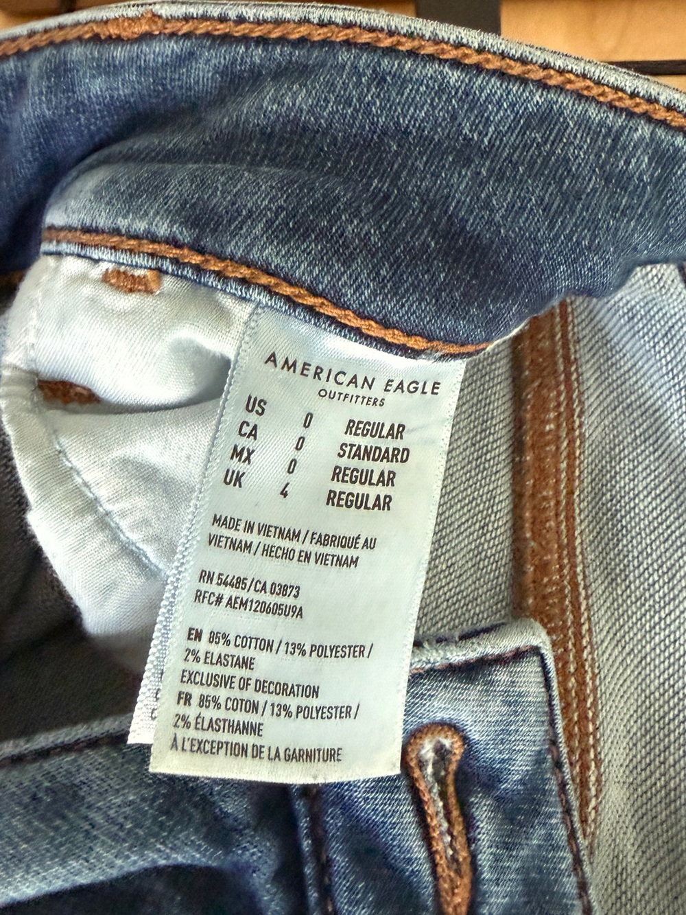 American Eagle Outfitters Distressed Dark Blue Skinny Jeans - Picture 2 of 4